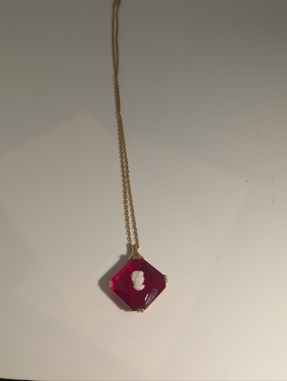 Plastic Cameo Necklace